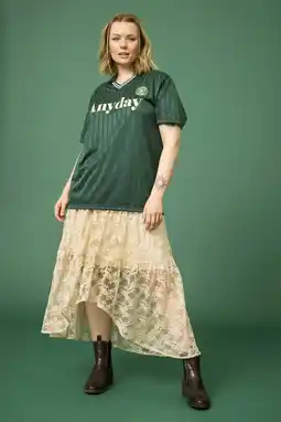 Wehkamp Anyday kanten maxi rok ecru aanbieding