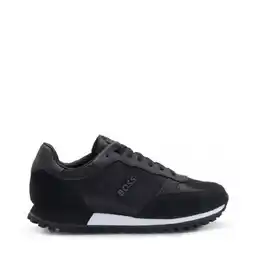 Wehkamp BOSS Parkour-L Runn NY N leren sneakers zwart aanbieding