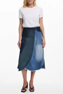 Wehkamp Desigual spijkerrok medium blue denim aanbieding