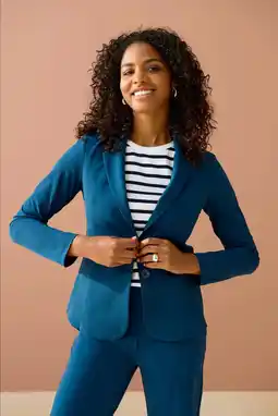 Wehkamp Co Woman rechtvallende blazer PHILEINE van travelstof blauw aanbieding