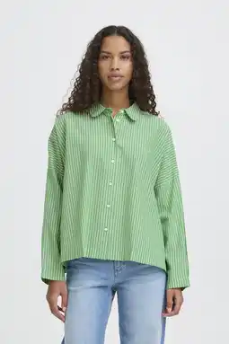 Wehkamp ICHI gestreepte blouse groen aanbieding