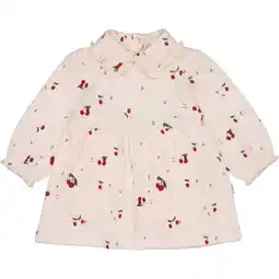 Wehkamp QPI Newborn blousejurk met ruches lichtroze aanbieding