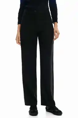Wehkamp Desigual straight regularwaist broek zwart aanbieding