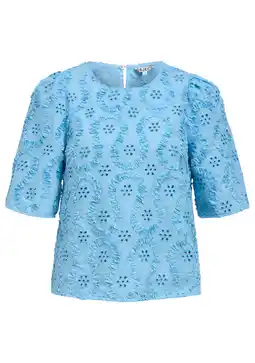 Wehkamp OBJECT top broderie blauw aanbieding