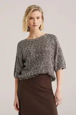 Wehkamp WE Fashion gebreide trui bruin met lurex aanbieding