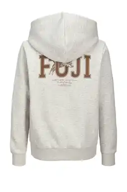 Wehkamp JACK & JONES JUNIOR hoodie met backprint wit melange aanbieding