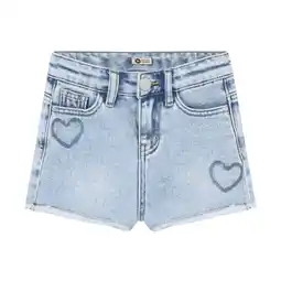 Wehkamp Daily7 denim straight regularwaist short met hartjes light blue denim aanbieding
