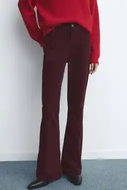 Wehkamp Mango highwaist flared jeans donkerrood aanbieding
