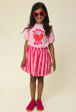 Wehkamp LOOXS little gestreepte A-lijn rok roze aanbieding