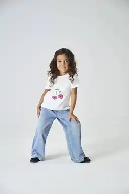Wehkamp KIDS ONLY MINI wide leg jeans light blue denim aanbieding