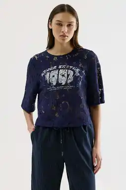 Wehkamp CKS kanten top donkerblauw aanbieding