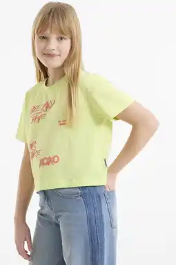 Wehkamp Me & My Monkey boxy T-shirt met printopdruk limegroen aanbieding