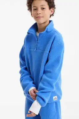 Wehkamp Anytime teddy fleece schipperstrui blauw aanbieding