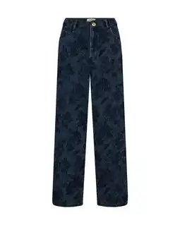 Wehkamp Mos Mosh wide leg jeans wide leg jeans dark blue denim aanbieding
