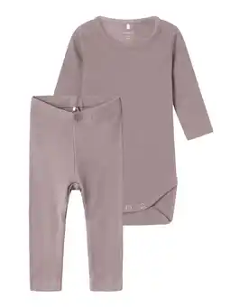 Wehkamp NAME IT BABY romper + broek NBNKAB oudroze aanbieding