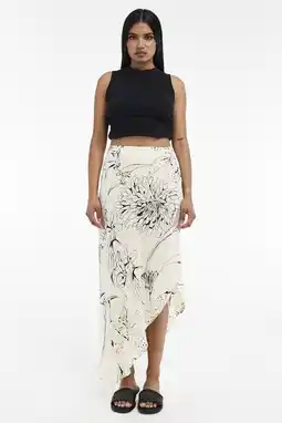 Wehkamp TOPSHOP gebloemde midi rok ecru aanbieding