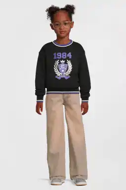Wehkamp Coolcat fleece sweater met 1984 print Amalia zwart aanbieding