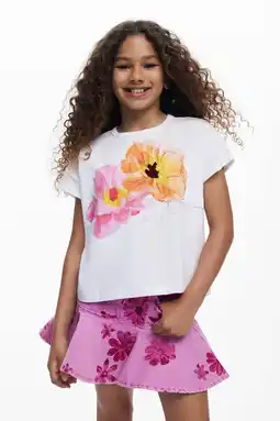 Wehkamp Desigual gebloemde T-shirt wit aanbieding