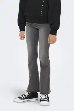 Wehkamp KIDS ONLY GIRL highwaist flared jeans grey denim aanbieding