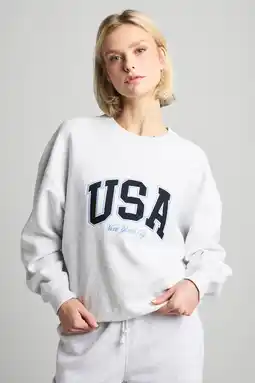Wehkamp America Today sweater lichtgrijs melange aanbieding