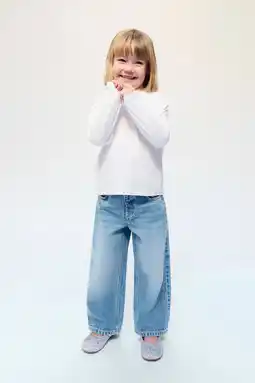 Wehkamp Mango Kids highwaist baggy jeans light blue denim aanbieding
