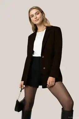 Wehkamp HYPEDROP regular blazer donkerbruin aanbieding