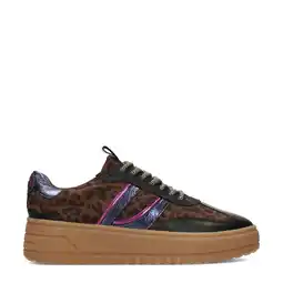 Wehkamp PS Poelman Anemone leren sneakers zwart/panter aanbieding