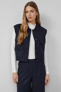 Wehkamp s.Oliver gilet met krijtstreep marineblauw aanbieding
