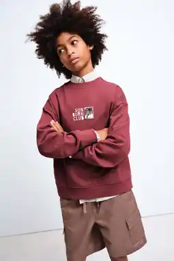 Wehkamp Mango Kids sweater met backprint donkerrood aanbieding