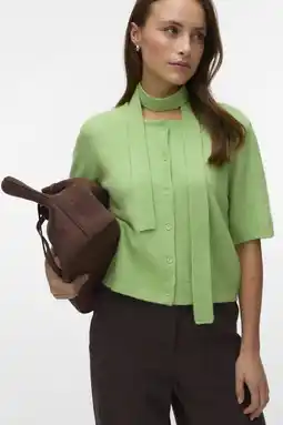 Wehkamp VERO MODA vest groen gebreid aanbieding