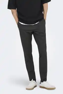 Wehkamp ONLY & SONS slim chino donkerbruin aanbieding