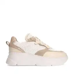 Wehkamp Sacha chunky leren sneakers beige aanbieding