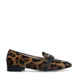 Wehkamp Manfield suède loafers met panterprint beige aanbieding