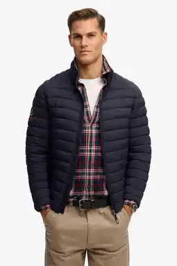 Wehkamp Superdry gewatteerde jas donkerblauw aanbieding