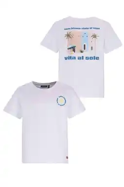 Wehkamp Like Flo Boys T-shirt met backprint wit aanbieding