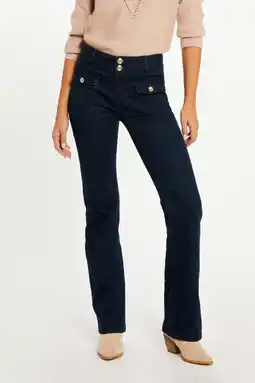 Wehkamp Morgan highwaist bootcut jeans dark blue aanbieding