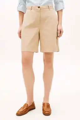 Wehkamp Tommy Hilfiger straight regularwaist chino short beige aanbieding