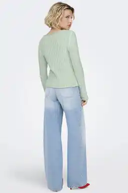Wehkamp ONLY pullover lichtgroen gebreid aanbieding