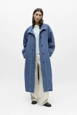 Wehkamp OBJECT denim trenchcoat medium blue denim aanbieding