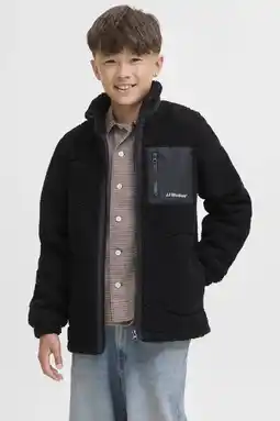 Wehkamp JACK & JONES JUNIOR teddy jas zwart aanbieding