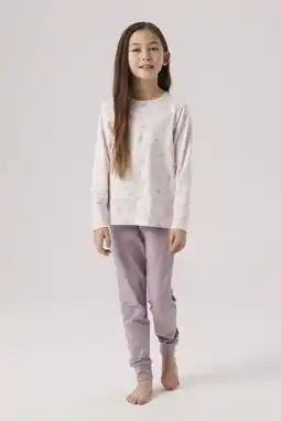 Wehkamp NAME IT KIDS pyjama Bow met all over print donkerroze/ecru aanbieding