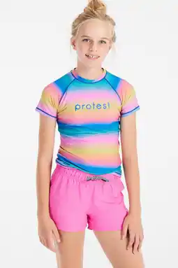Wehkamp Protest UV T-shirt PRTTICKET JR blauw/roze/geel aanbieding