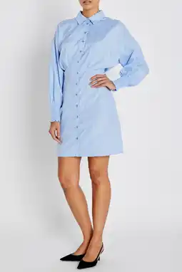 Wehkamp Bruuns Bazaar blousejurk met krijtstreep lichtblauw aanbieding
