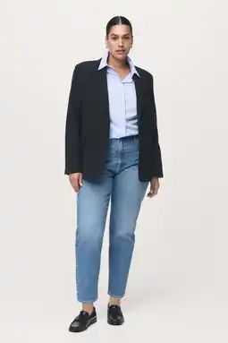 Wehkamp Mango highwaist mom jeans light blue denim aanbieding
