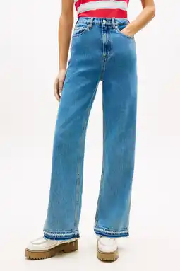 Wehkamp Tommy Jeans highwaist wide leg jeans medium blue denim aanbieding