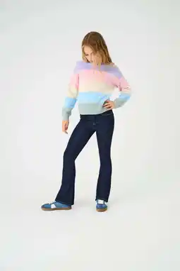 Wehkamp KIDS ONLY GIRL flared jeans dark blue denim aanbieding