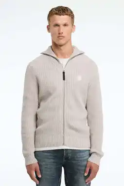 Wehkamp CHASIN' vest rib gebreid beige aanbieding