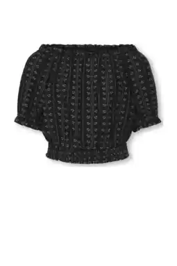 Wehkamp KIDS ONLY GIRL off shoulder top zwart aanbieding