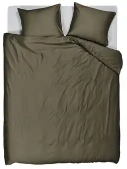 Wehkamp Studio LIVIT lyocell satijn dekbedovertrek 2-persoons olijfgroen (200x220 cm) aanbieding
