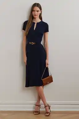Wehkamp Lauren Ralph Lauren midi jurk donkerblauw aanbieding